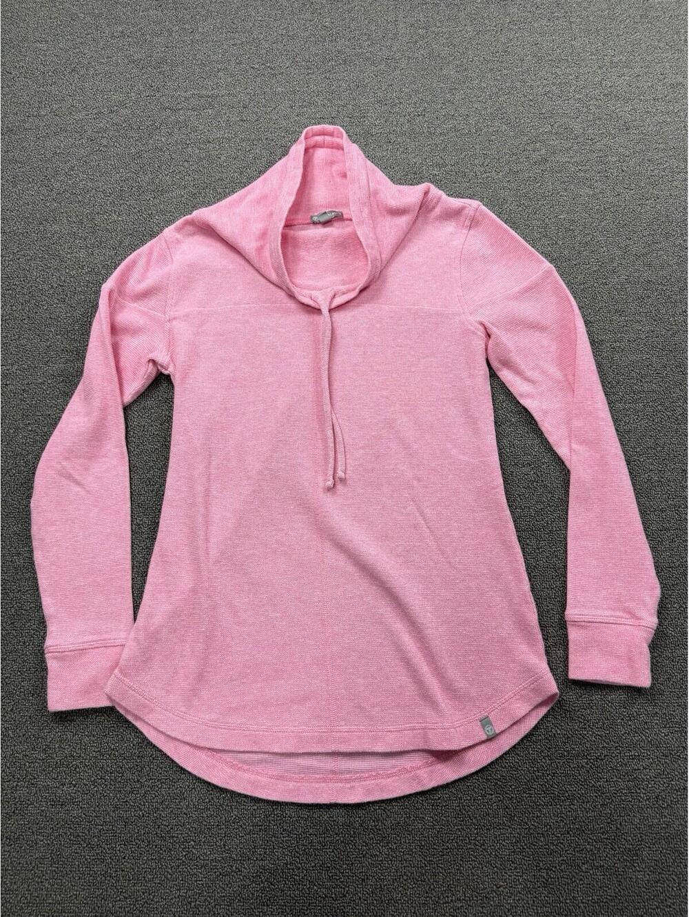T by Talbots Pink Marled Cowl Neck Long Sleeve Lightweight Pullover Womens XS